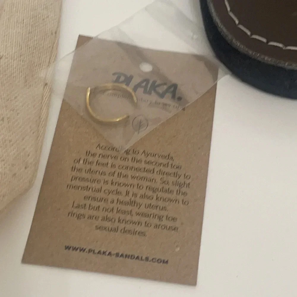Plaka Flip Flops Thong Sandals Teal Brown size 6 / free toe ring - Picture 10 of 16